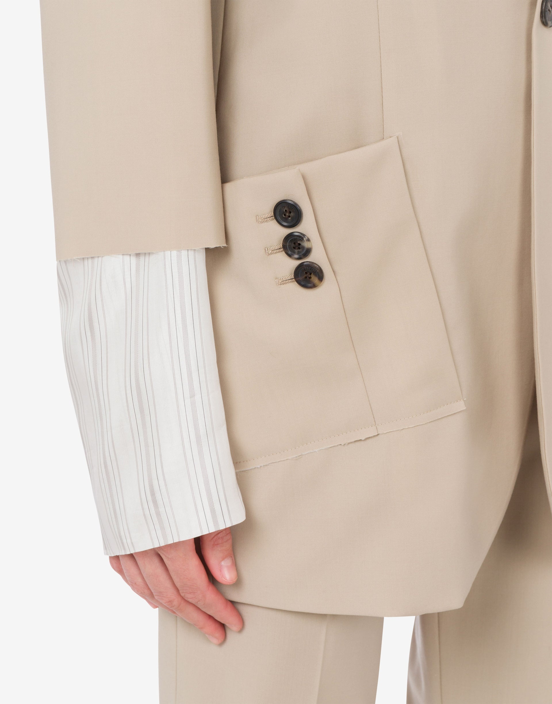 WOOL CANVAS JACKET WITH CUFF DETAILS - 3