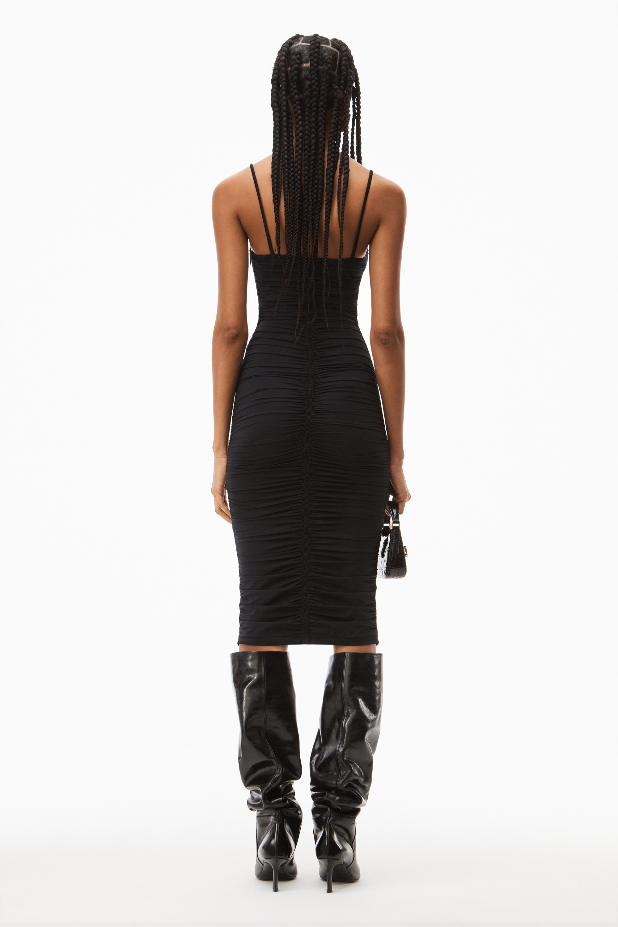 RUCHED SLIP DRESS IN HOSIERY JERSEY - 5