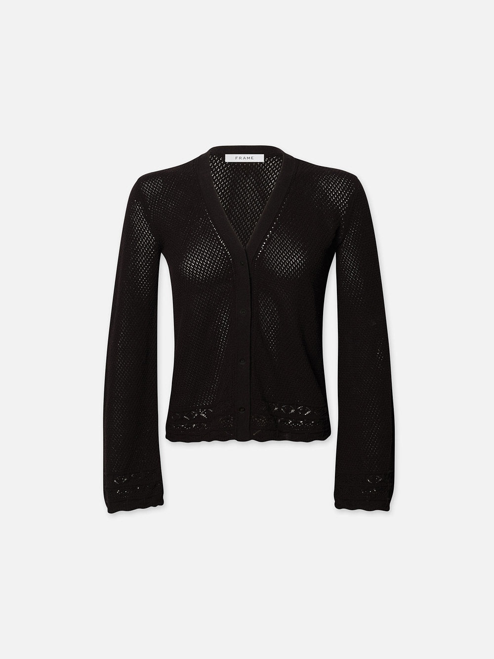 Pointelle Cardi in Black - 1