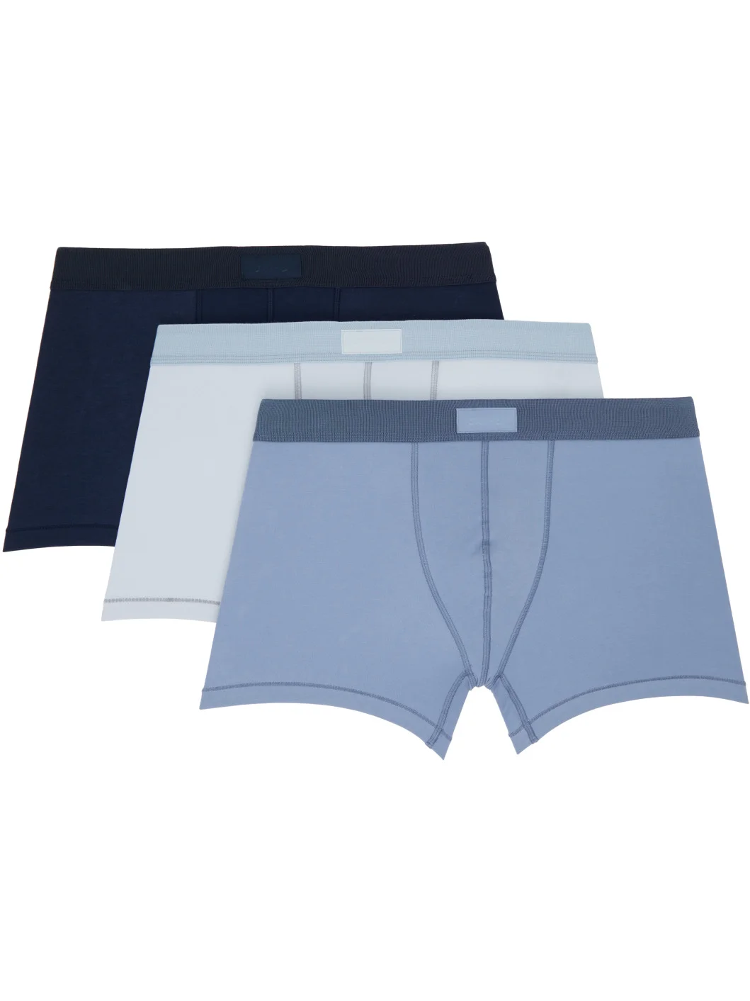 Three-Pack Blue SKIMS Cotton 3" Boxer Briefs - 1