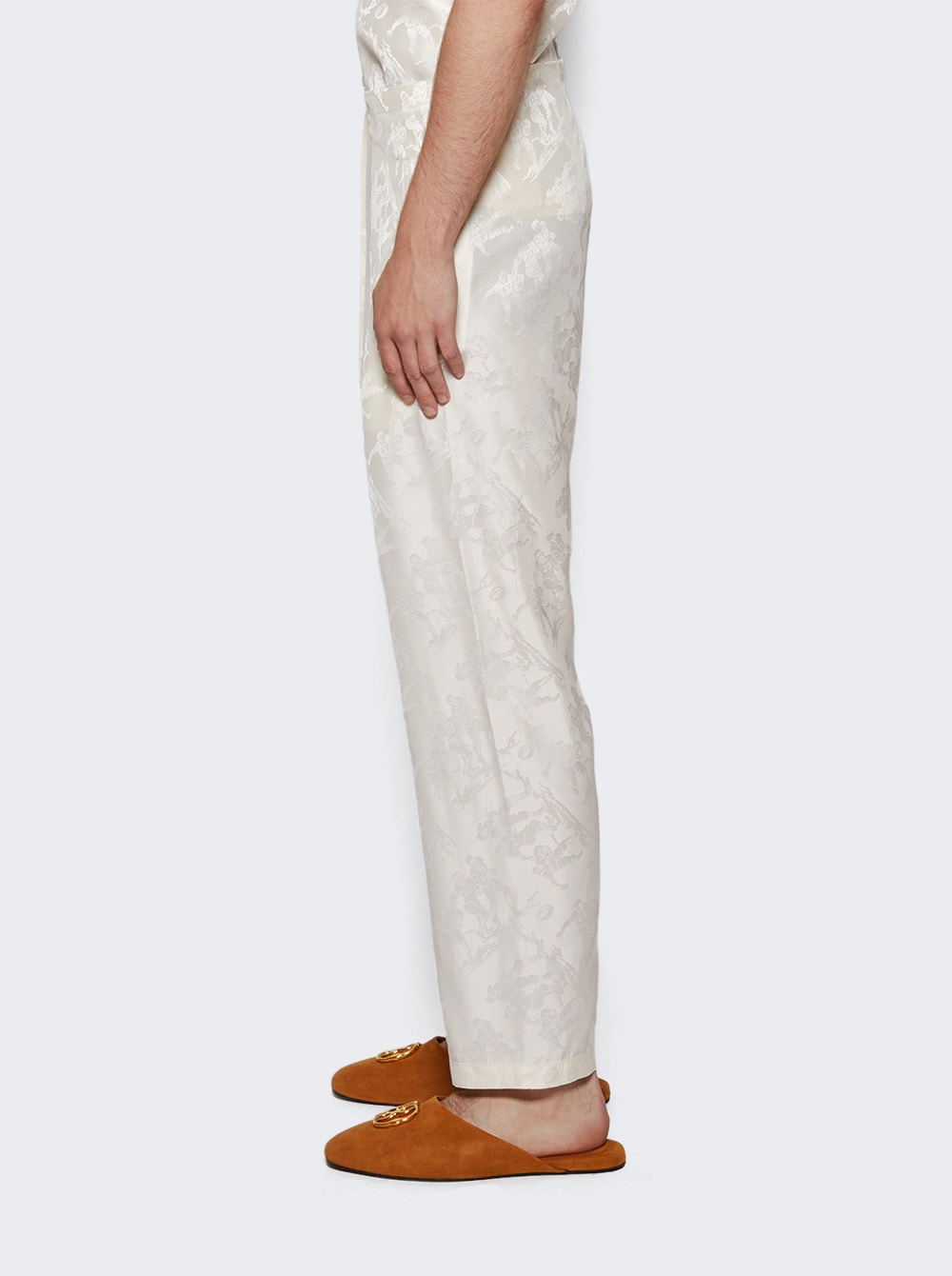 Football Jacquard Pajama Pants Cream - 4