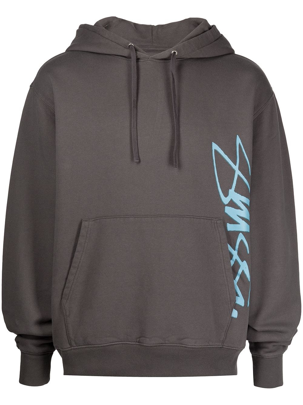 side logo print hoodie - 1