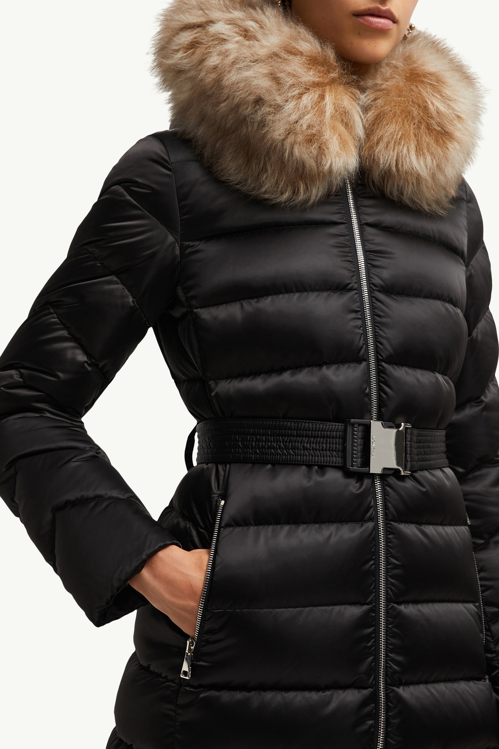 Leersie Hooded Shearling-Trimmed Long Down Jacket - 6