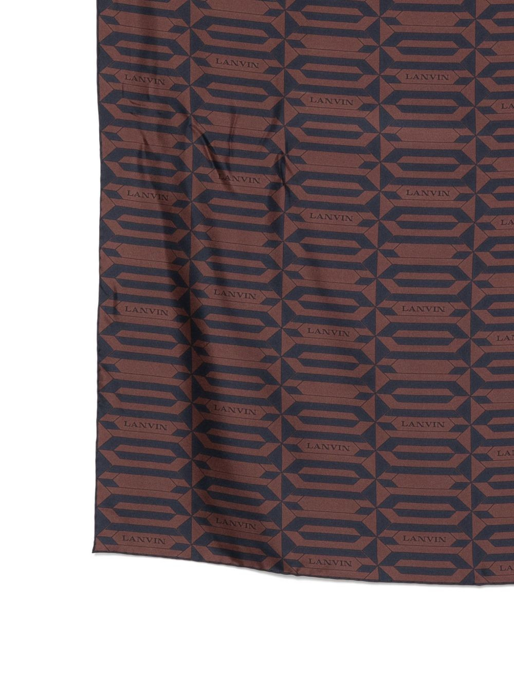 geometric-pattern silk scarf - 3