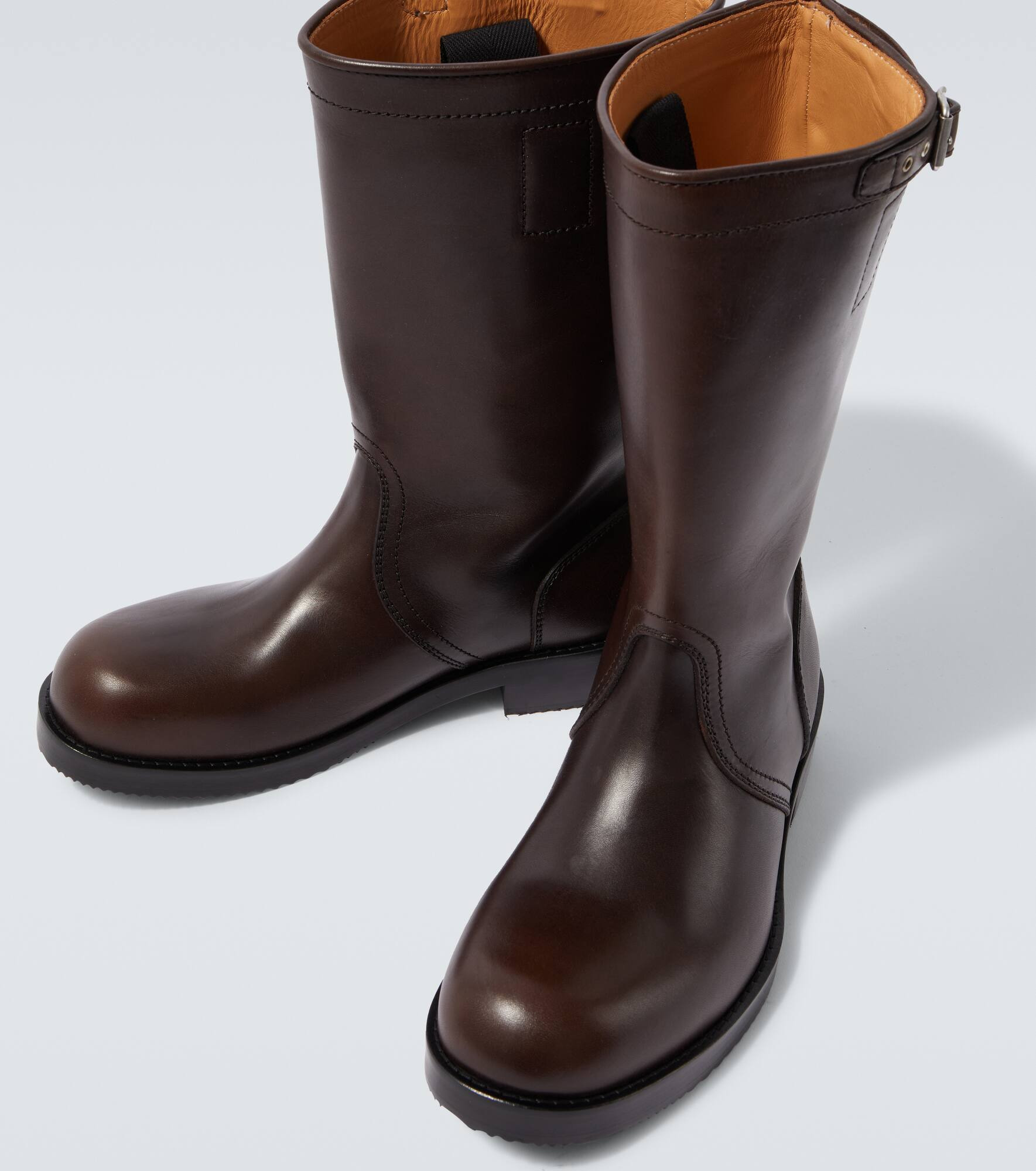 Leather biker boots - 3