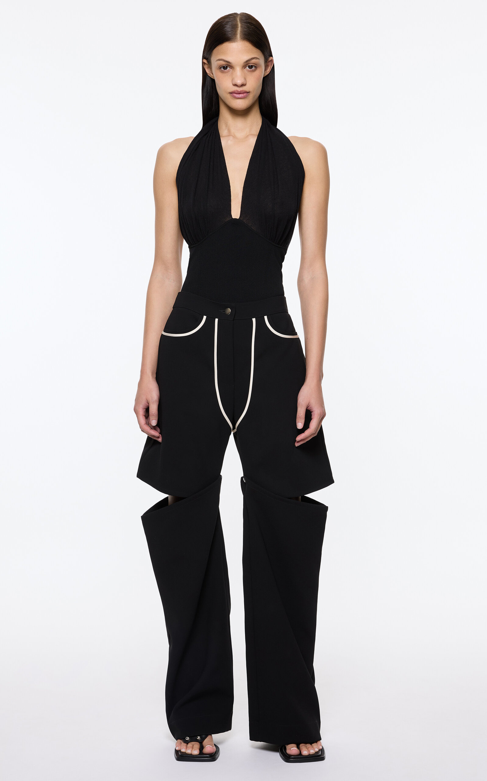 Draped Knitted Bodysuit black - 2