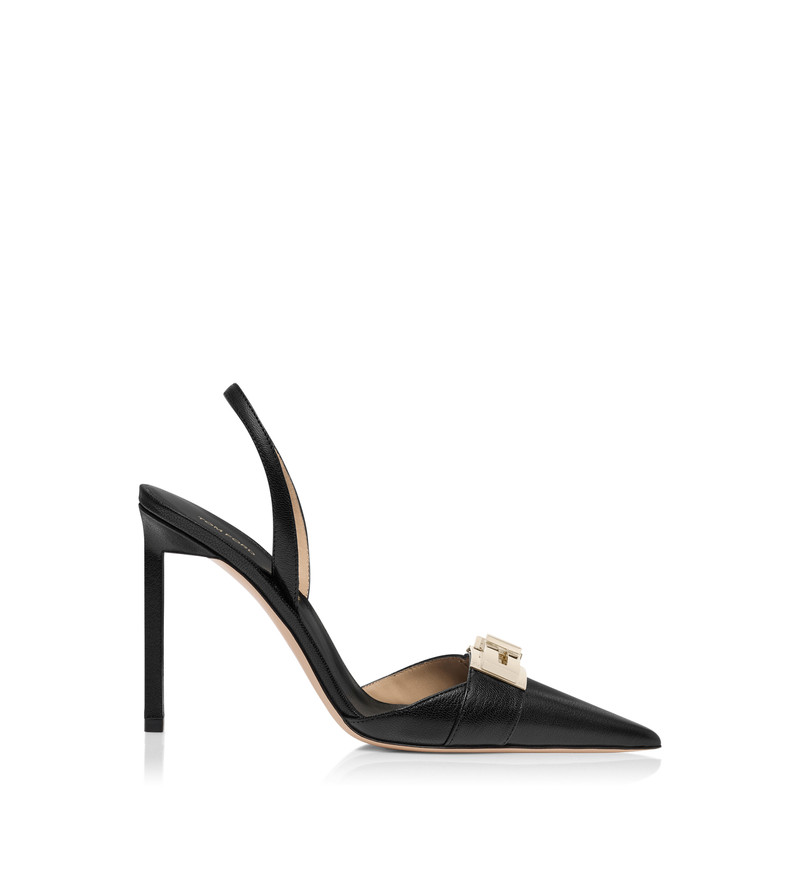 SUPPLE GRAIN LEATHER T LATCH SLINGBACK 6