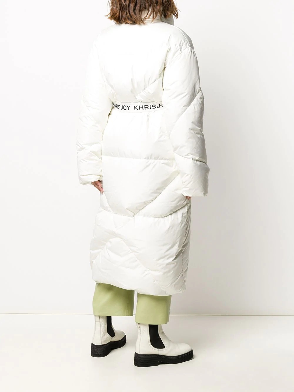 contrast-belt puffer jacket - 4