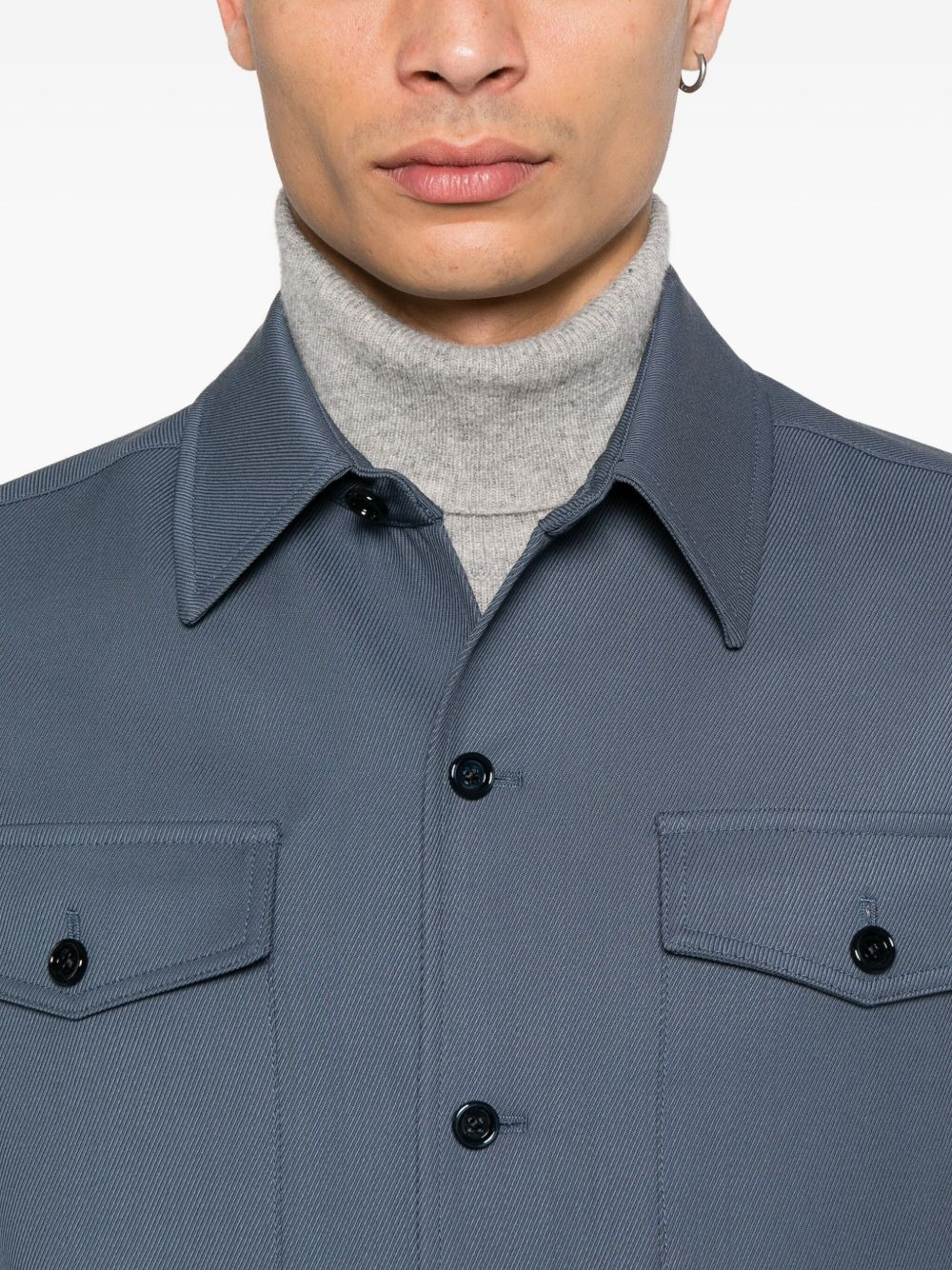 button-fastening flap-pocket jacket - 5