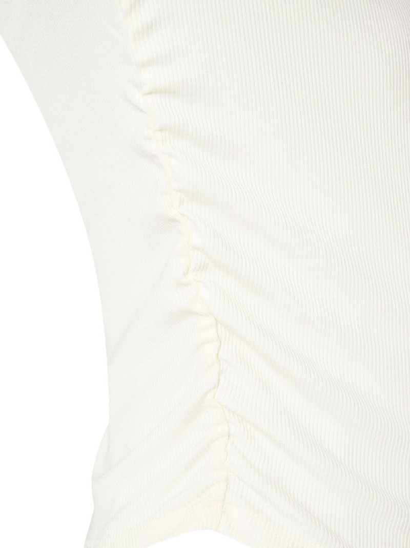 ribbed-knit gathered T-shirt 3