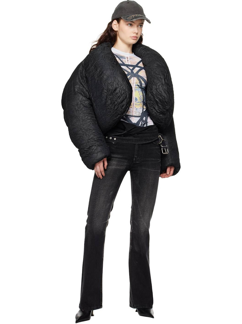 Y/Project Black Cropped Puffer Jacket outlook