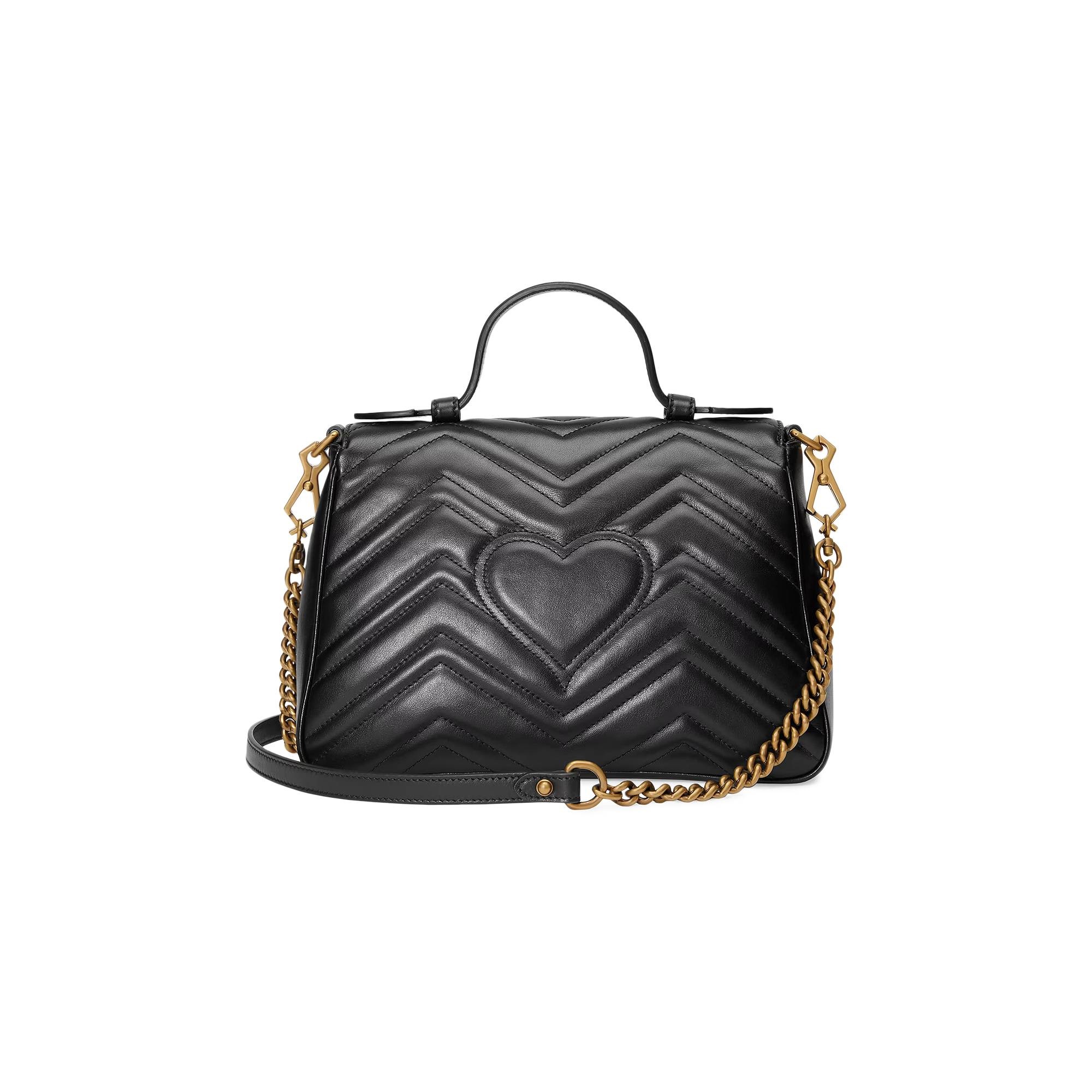 Gucci GG Marmont Small Top Handle Bag 'Black' - 3