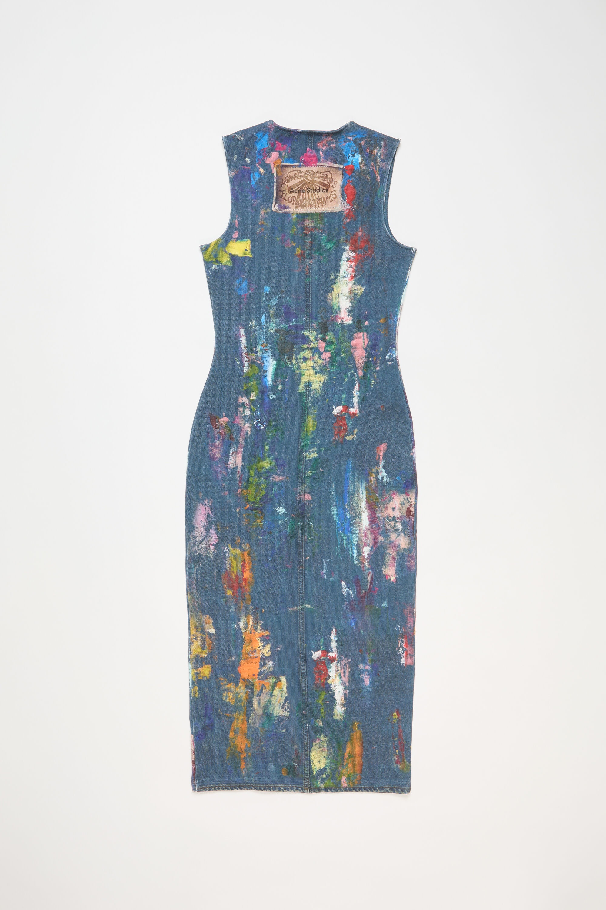 Painted ribbed dress - Blue/multi - 2