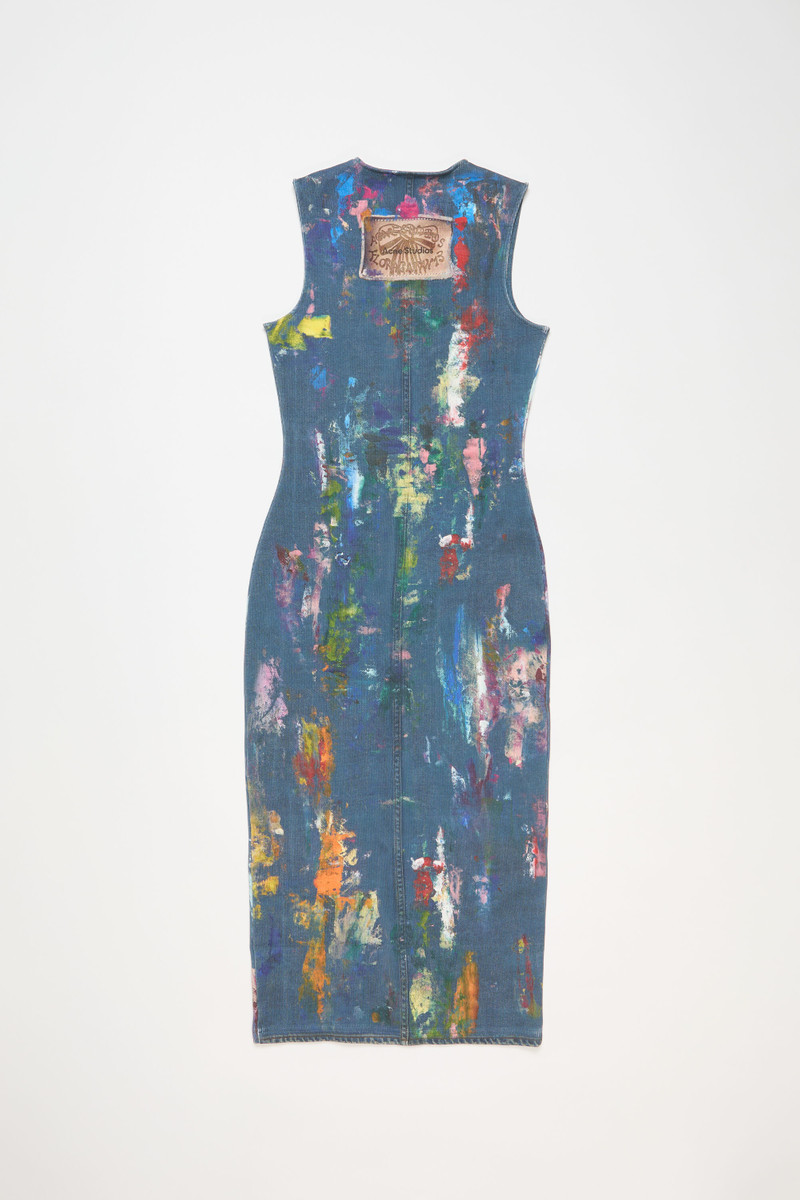 Acne Studios Painted ribbed dress - Blue/multi outlook