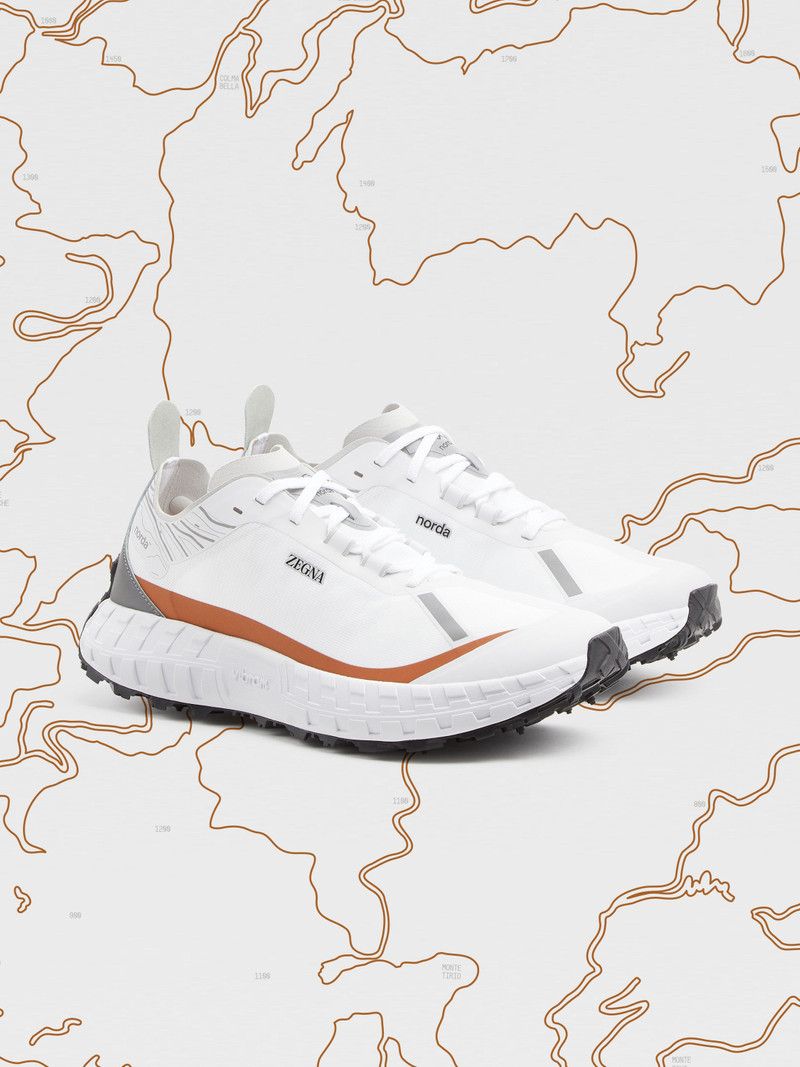 ZEGNA X NORDA™ 001 WHITE TECHNICAL FABRIC SNEAKERS 3