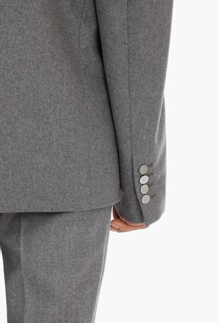 Heather gray wool asymmetrical blazer - 8