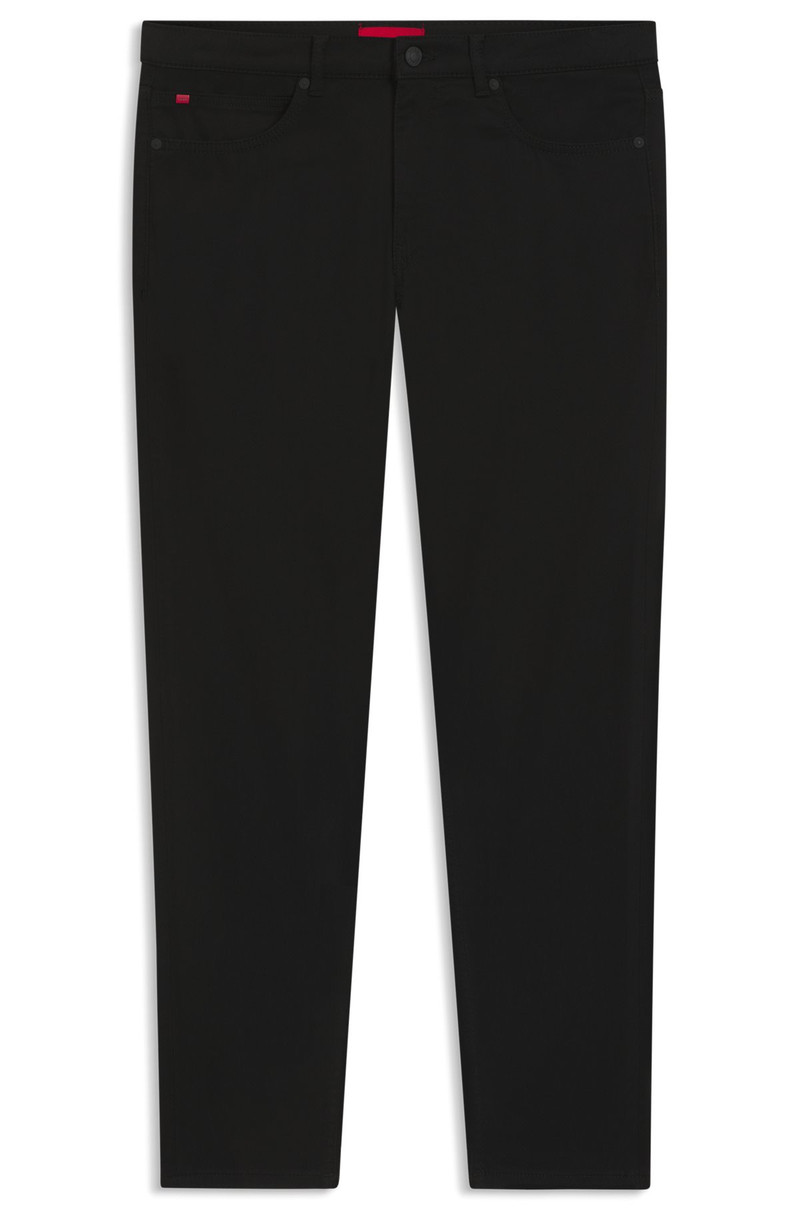 EXTRA-SLIM-FIT JEANS IN BLACK SATIN-TOUCH DENIM 1