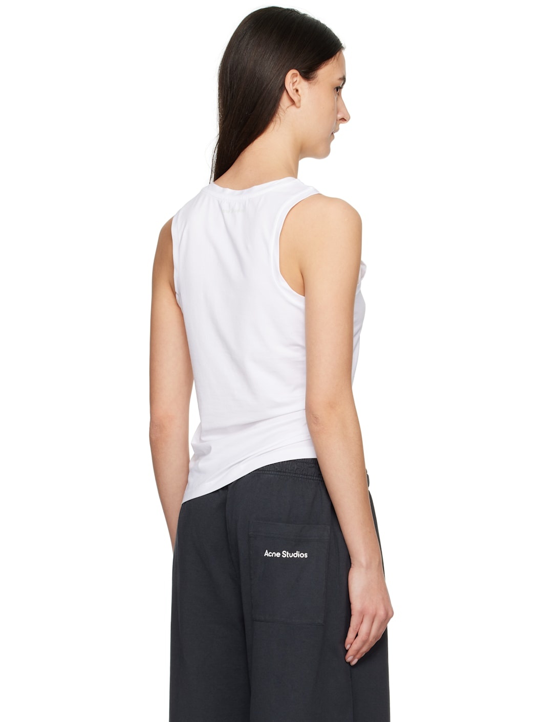 White Jersey Tank Top - 3