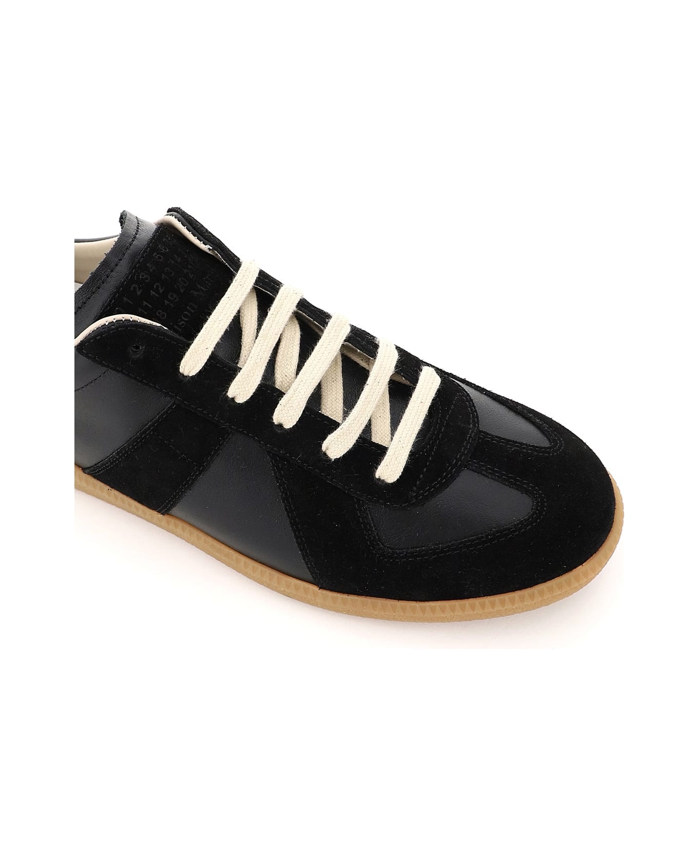 Black Leather Low Replica Sneakers - 4