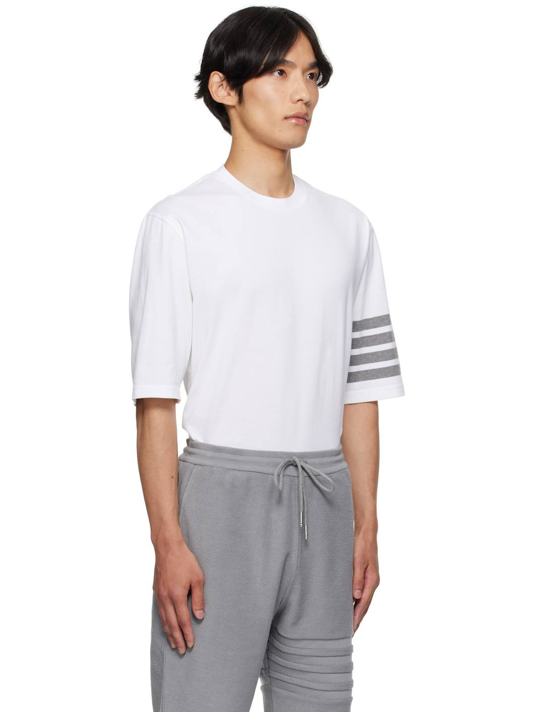 White Jersey 4-Bar T-shirt - 2