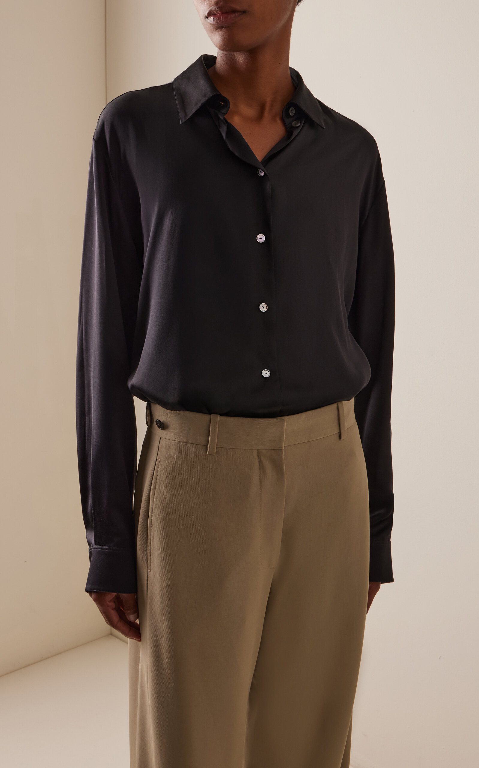 Sisilia Silk-Satin Shirt black - 2