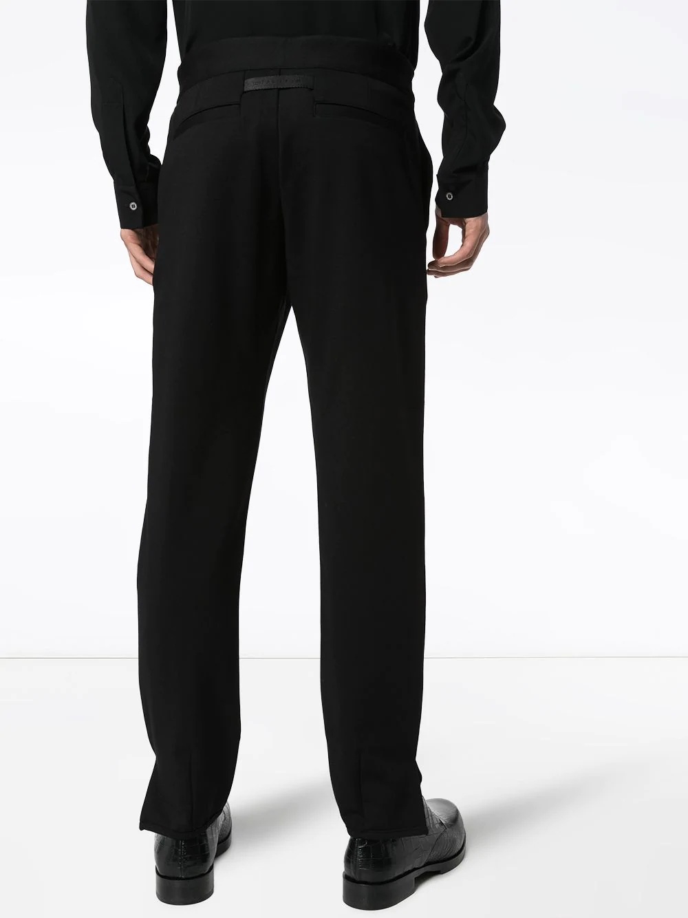 buckle detail straight-leg trousers - 4