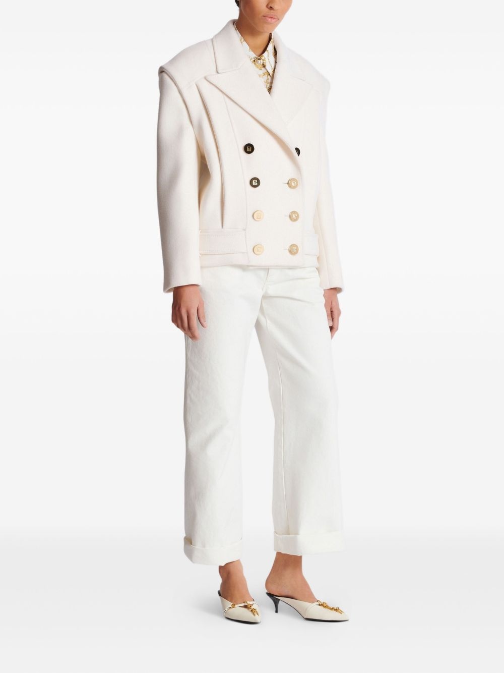 cropped cashmere reefer jacket - 3