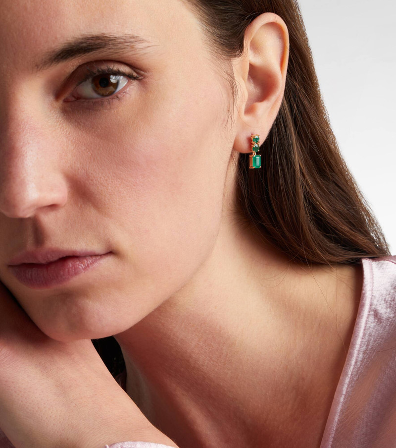 STONE AND STRAND 14kt gold (585/1000) earrings with emeralds outlook