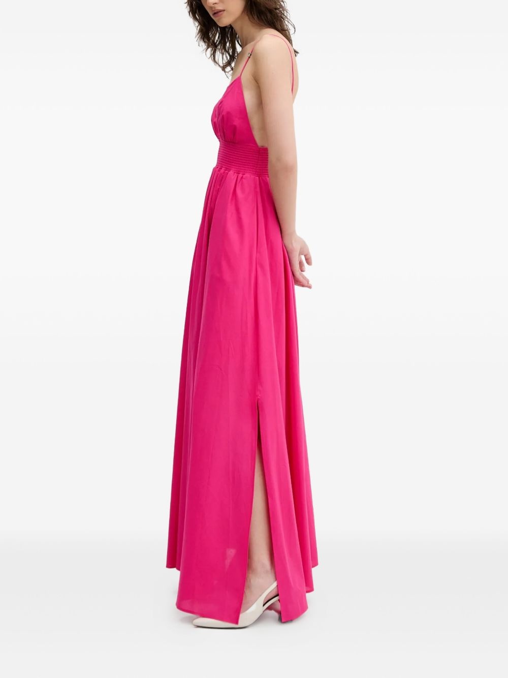 v-neck smocked maxi dress - 2