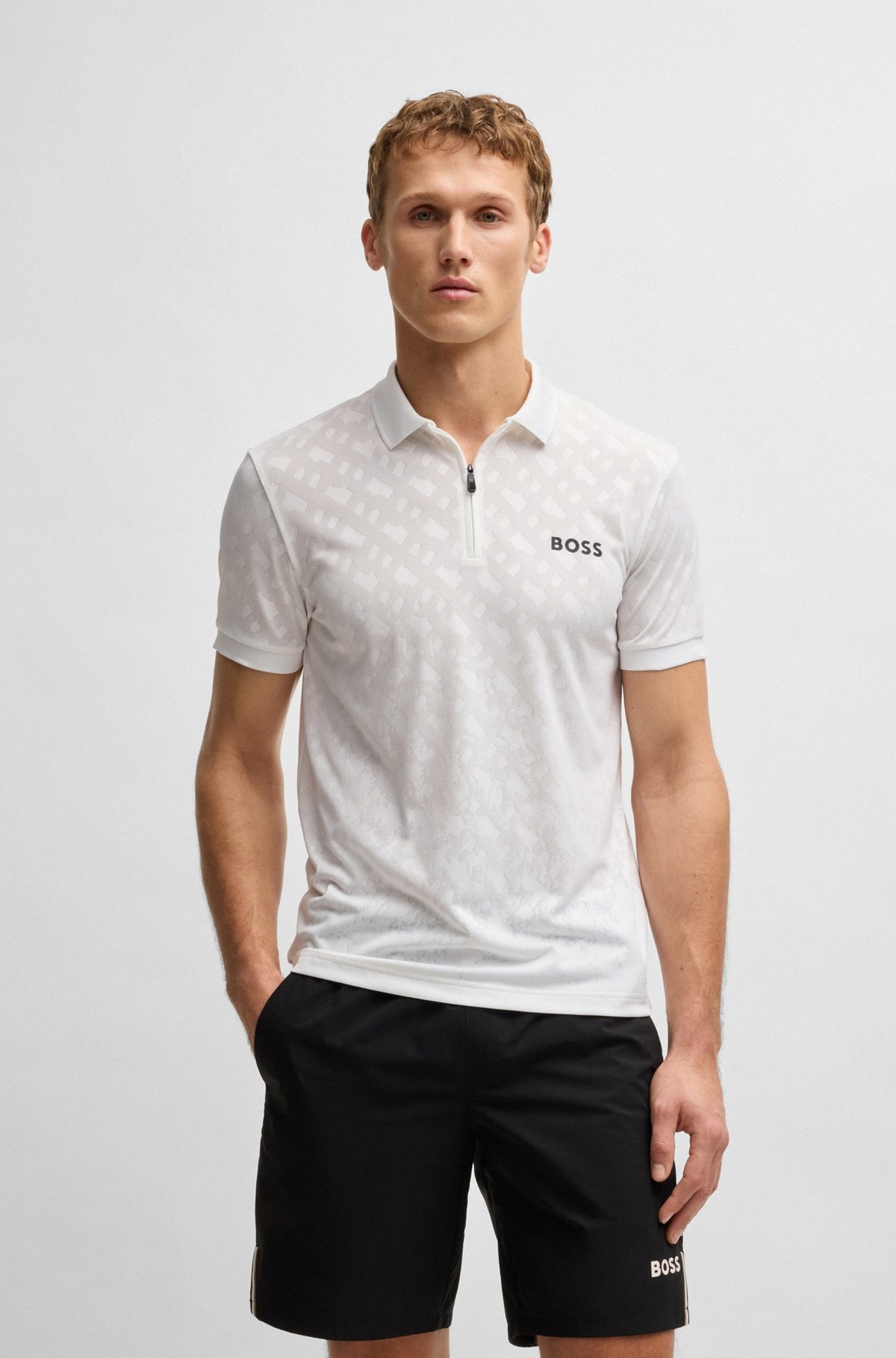 ACTIVE QUICK-DRY POLO SHIRT WITH GRADIENT MONOGRAM JACQUARD - 2