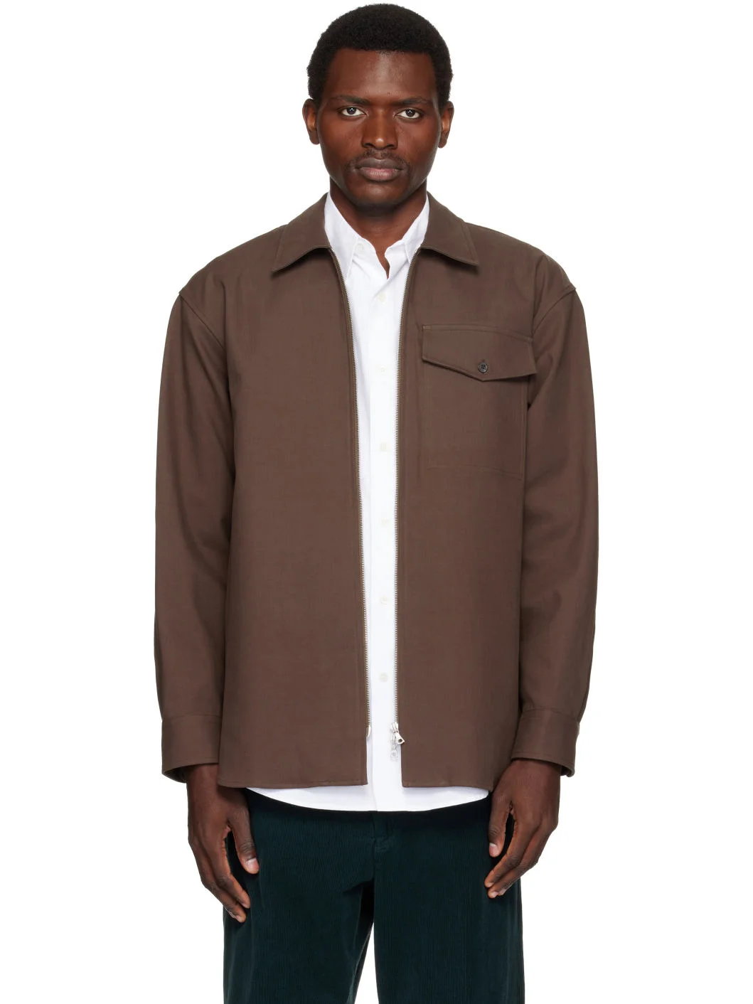 Brown Zip Shirt - 1