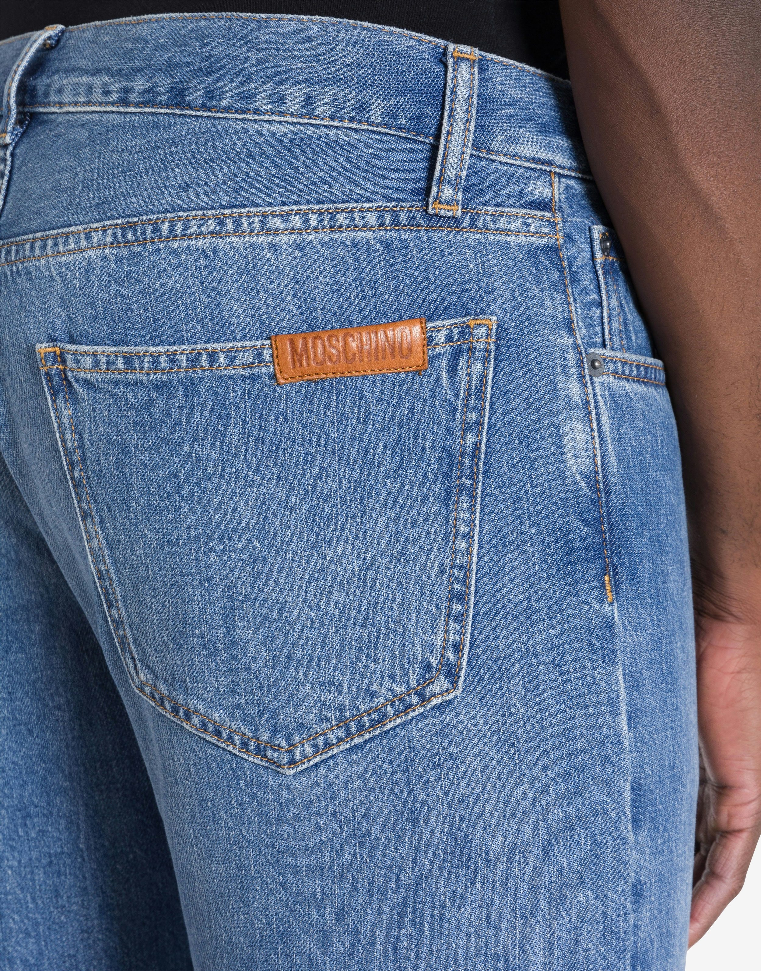 BLUE COTTON DENIM TROUSERS - 4