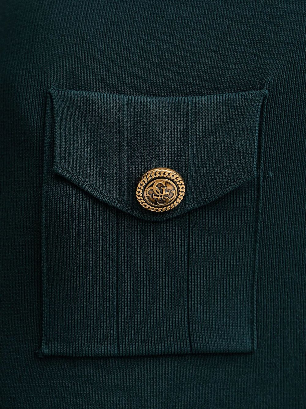 button-detail ribbed mini dress - 5