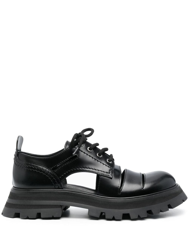 cut-out leather Oxford shoes 1