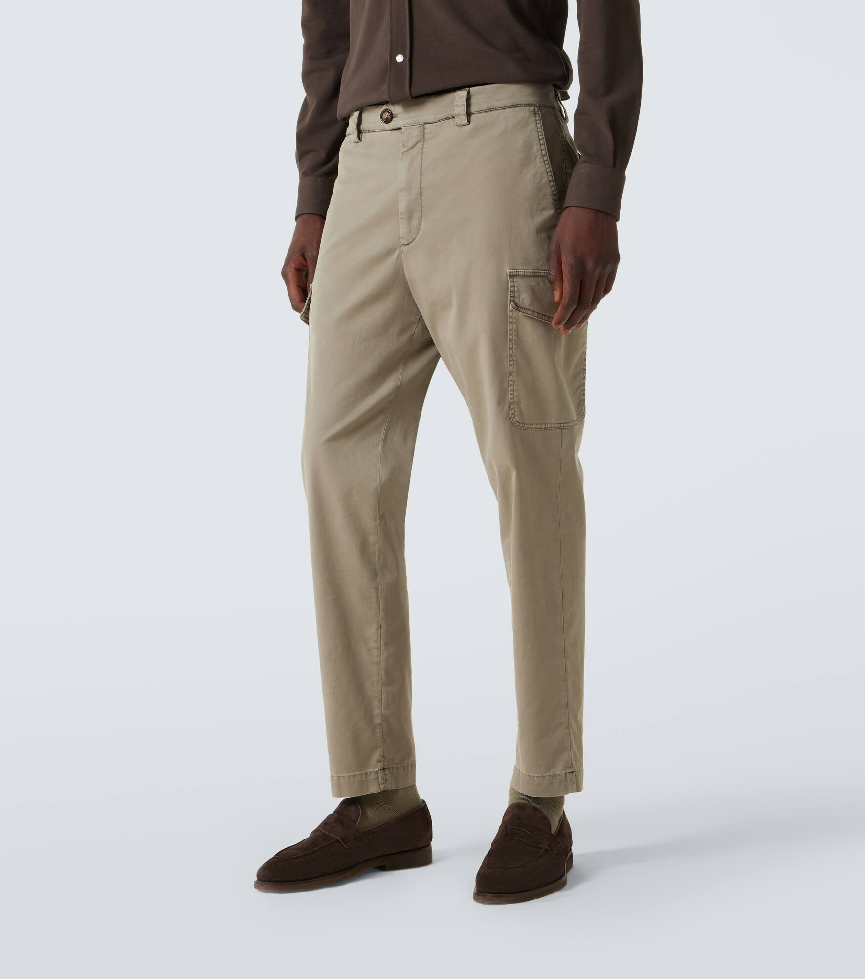 Cotton-blend slim pants - 3