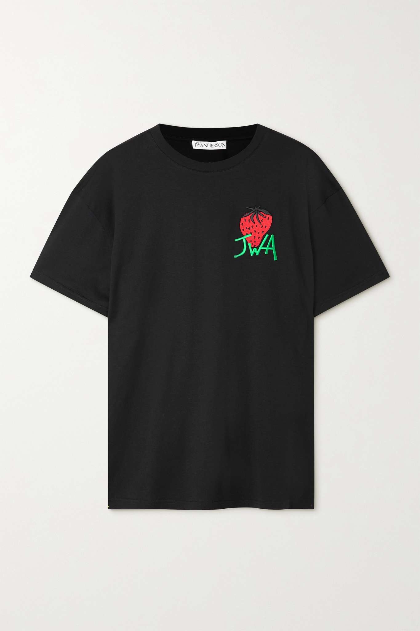 Embroidered cotton-jersey T-shirt - 1