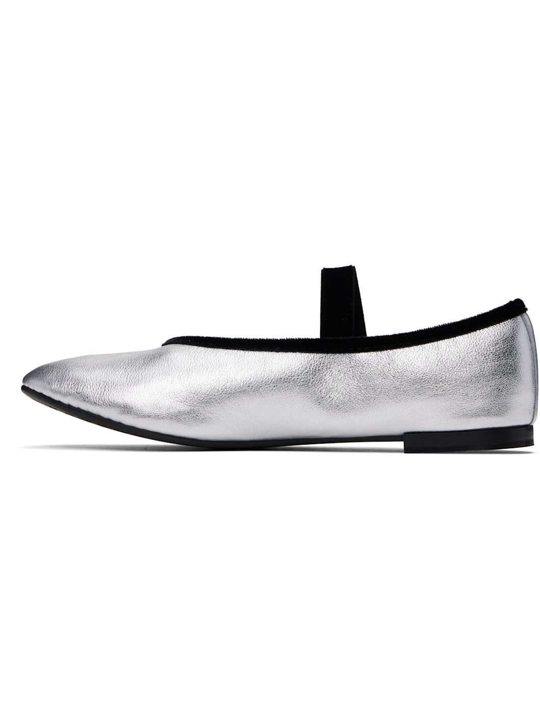 Silver Lilouh Rubber Sole Mary Jane Ballerina Flats - 3