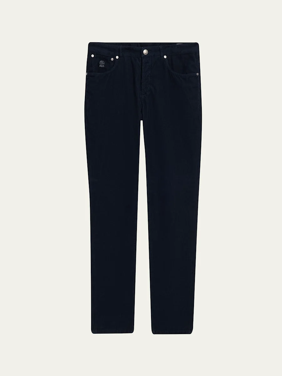 Men's Micro-Corduroy Straight Leg Five-Pocket Pants - 1