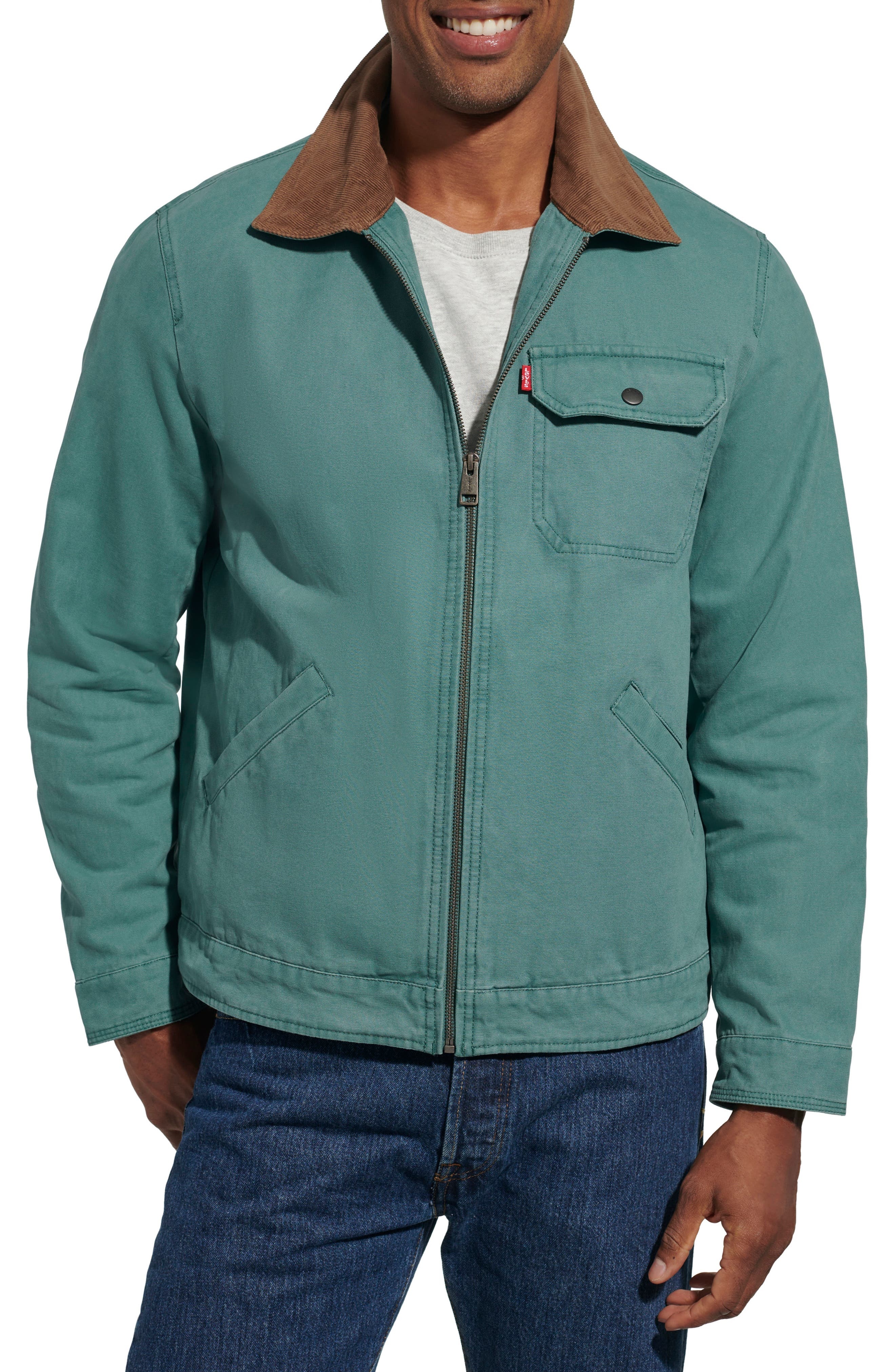 levi's Lightweight Cotton Twill Utility Jacket in North Atlantic at Nordstrom - 5