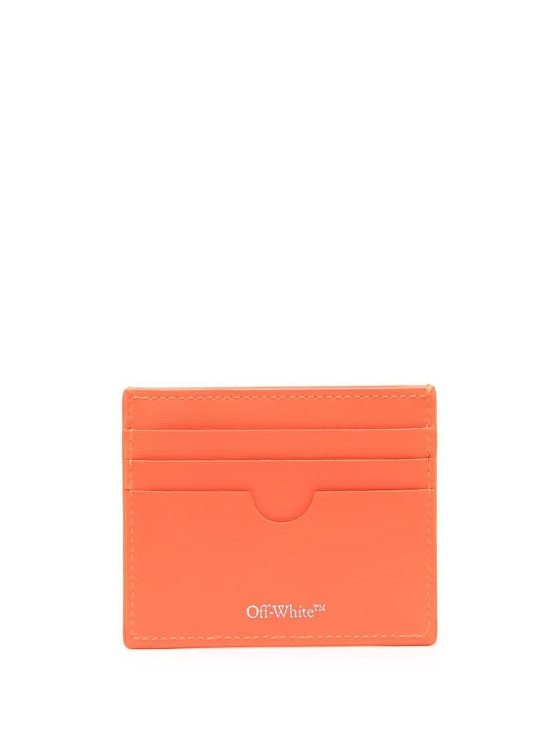 Off-White logo-plaque leather cardholder outlook