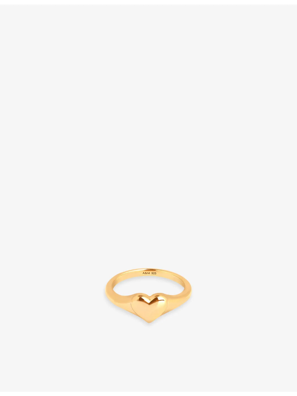 Heart 18ct yellow gold-plated sterling-silver signet ring - 1