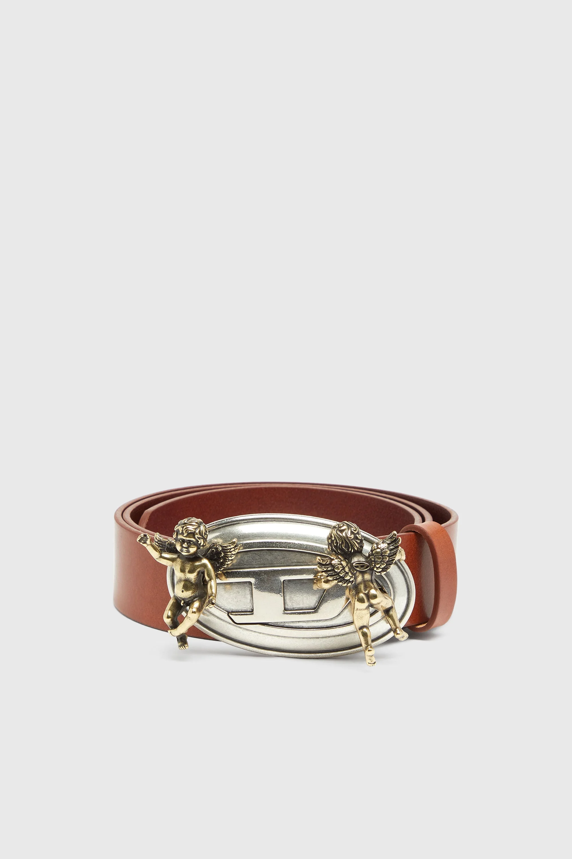 3.5CM LEATHER BELT WITH CHERUB OVAL D BUCKLE - 1