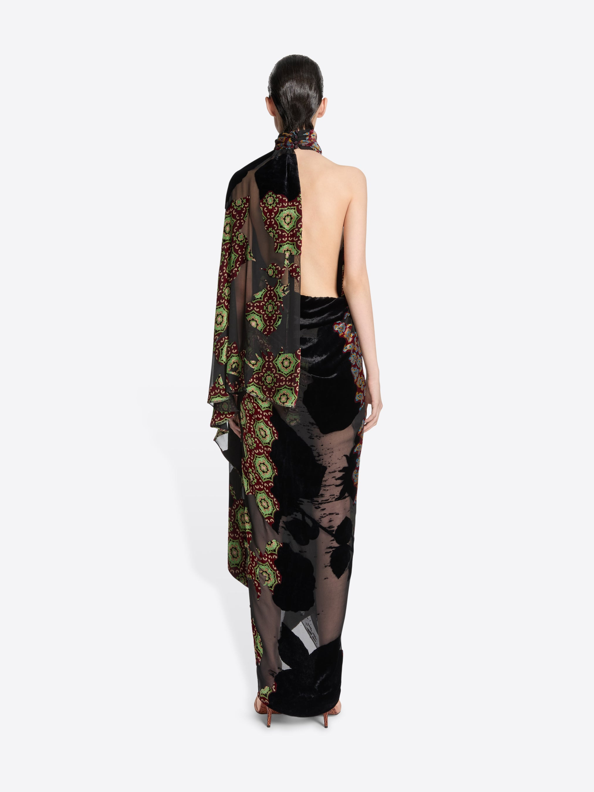 LAYERED VISCOSE SILK DRESS - 4