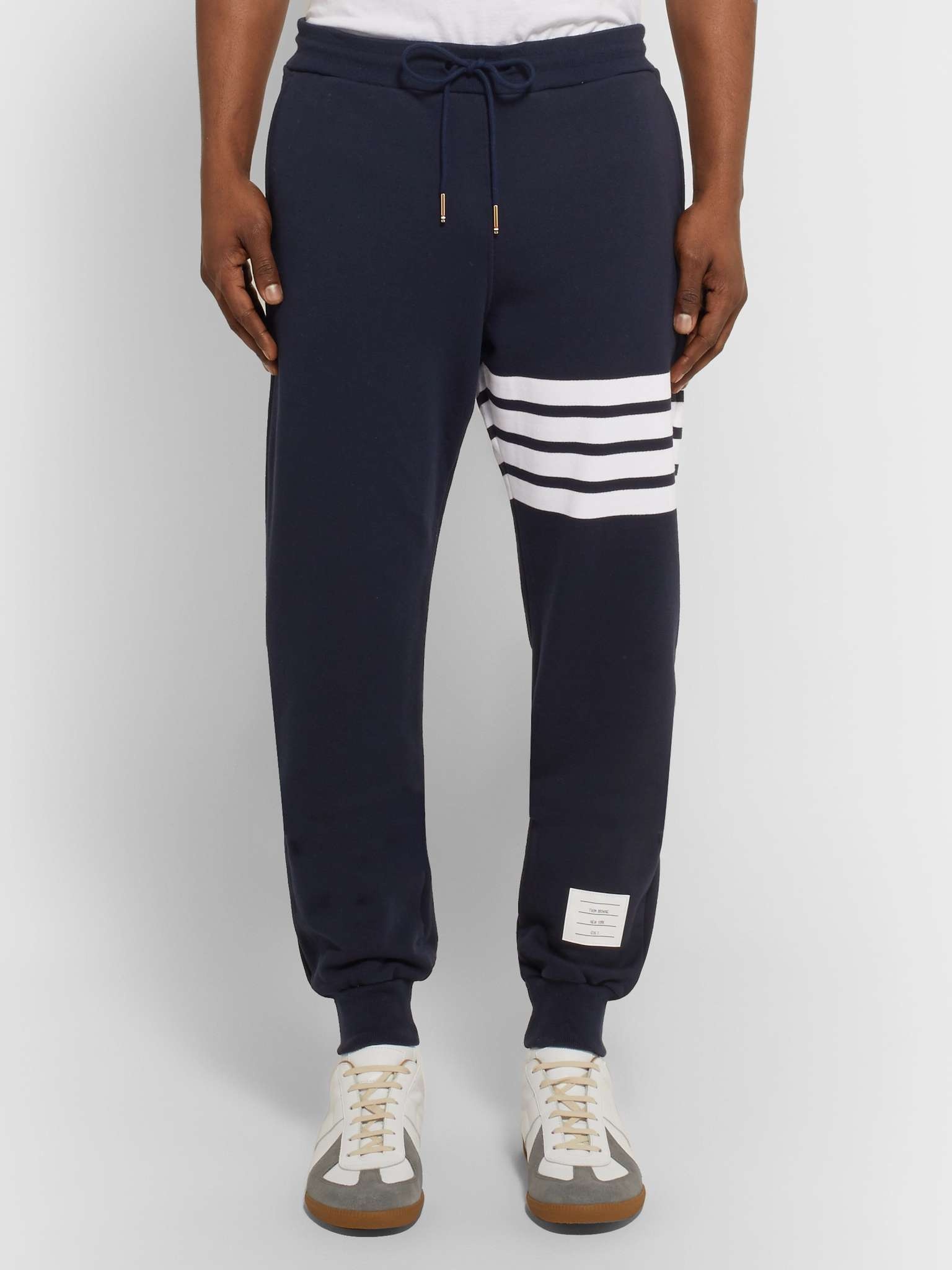 Tapered Striped Loopback Cotton-Jersey Sweatpants - 4