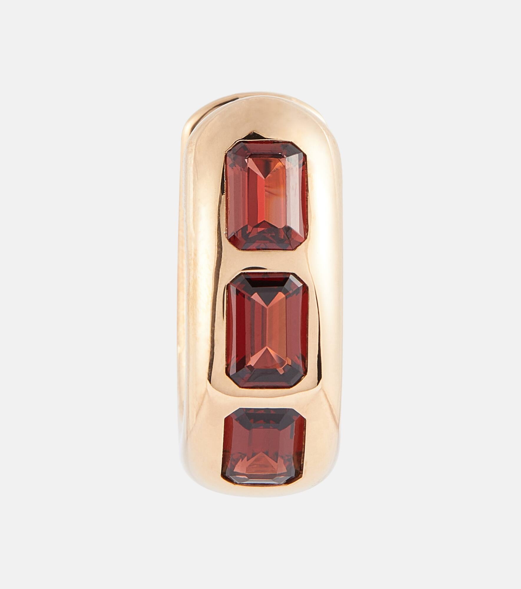 Iconica 18kt rose gold earrings with pyrope garnets - 4