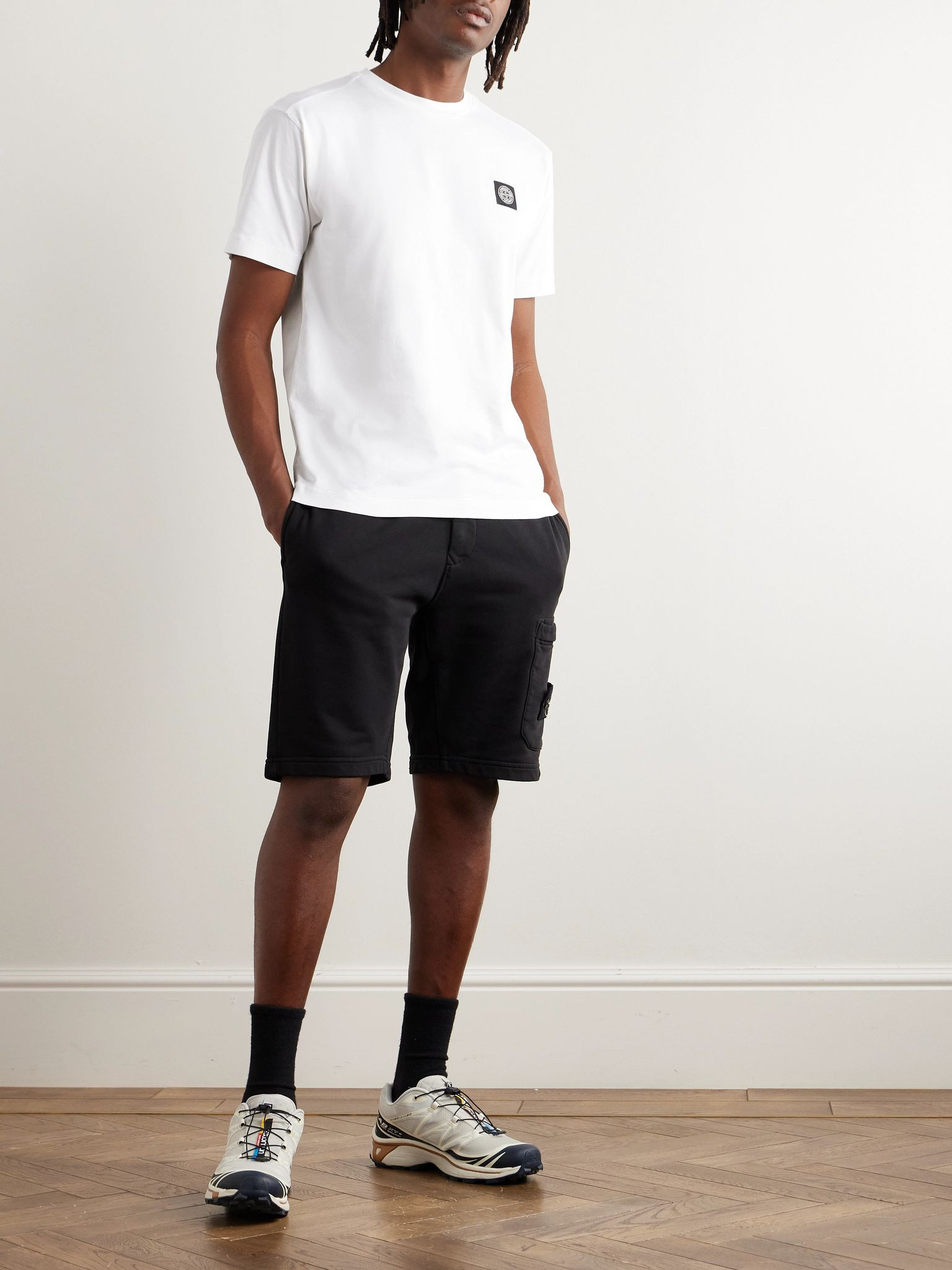 Logo-Appliquéd Cotton-Jersey T-Shirt White - 2