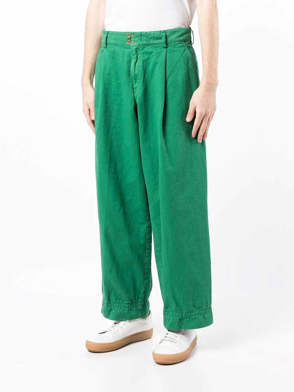 cotton wide leg trousers - 3