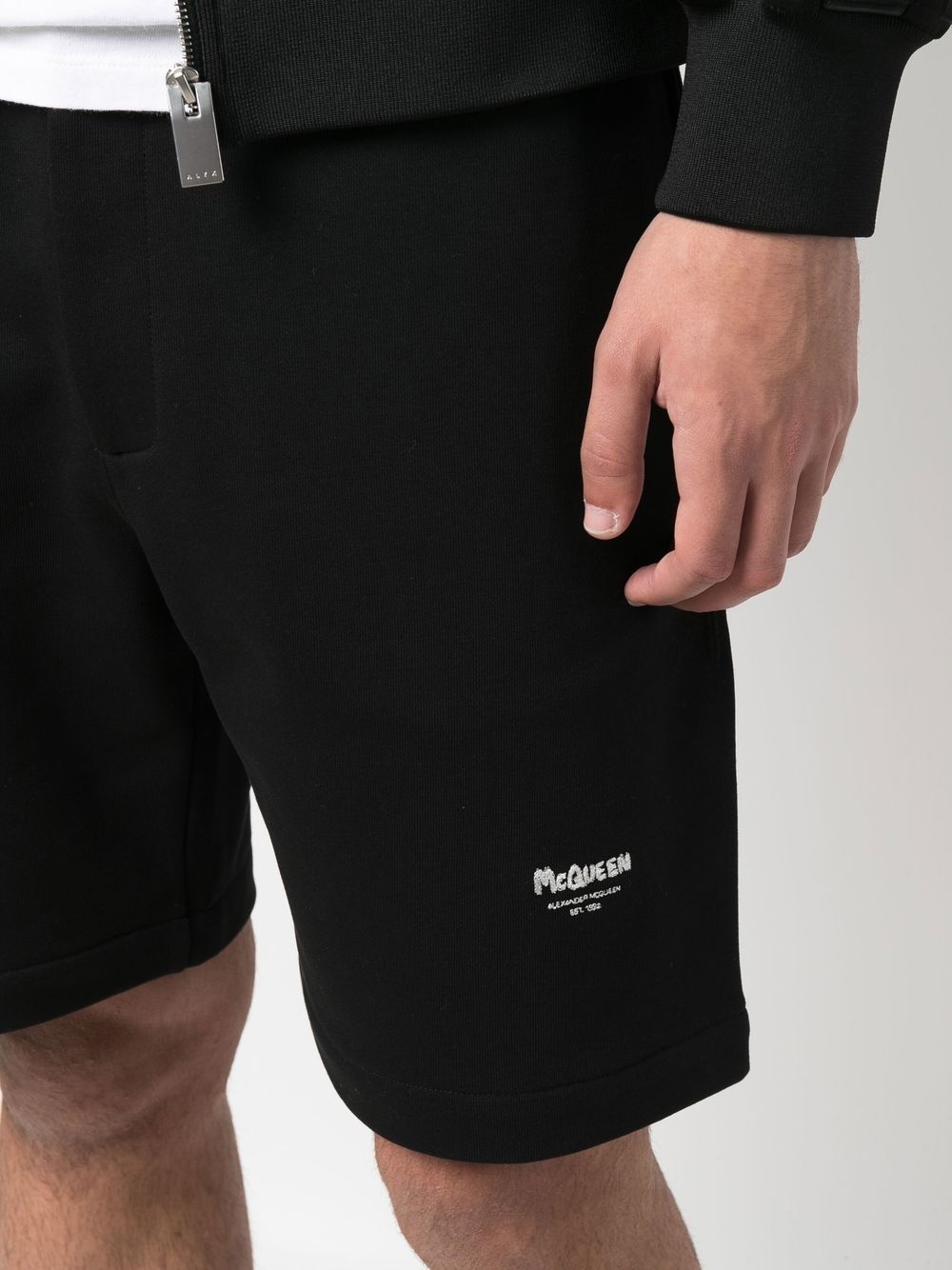 embroidered logo track shorts - 5