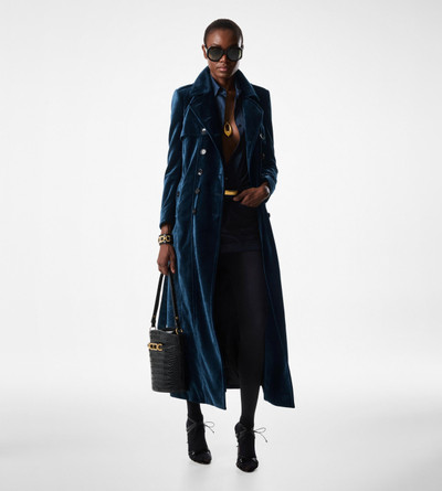 TOM FORD SLUBBED VELVET LONG TRENCH COAT outlook