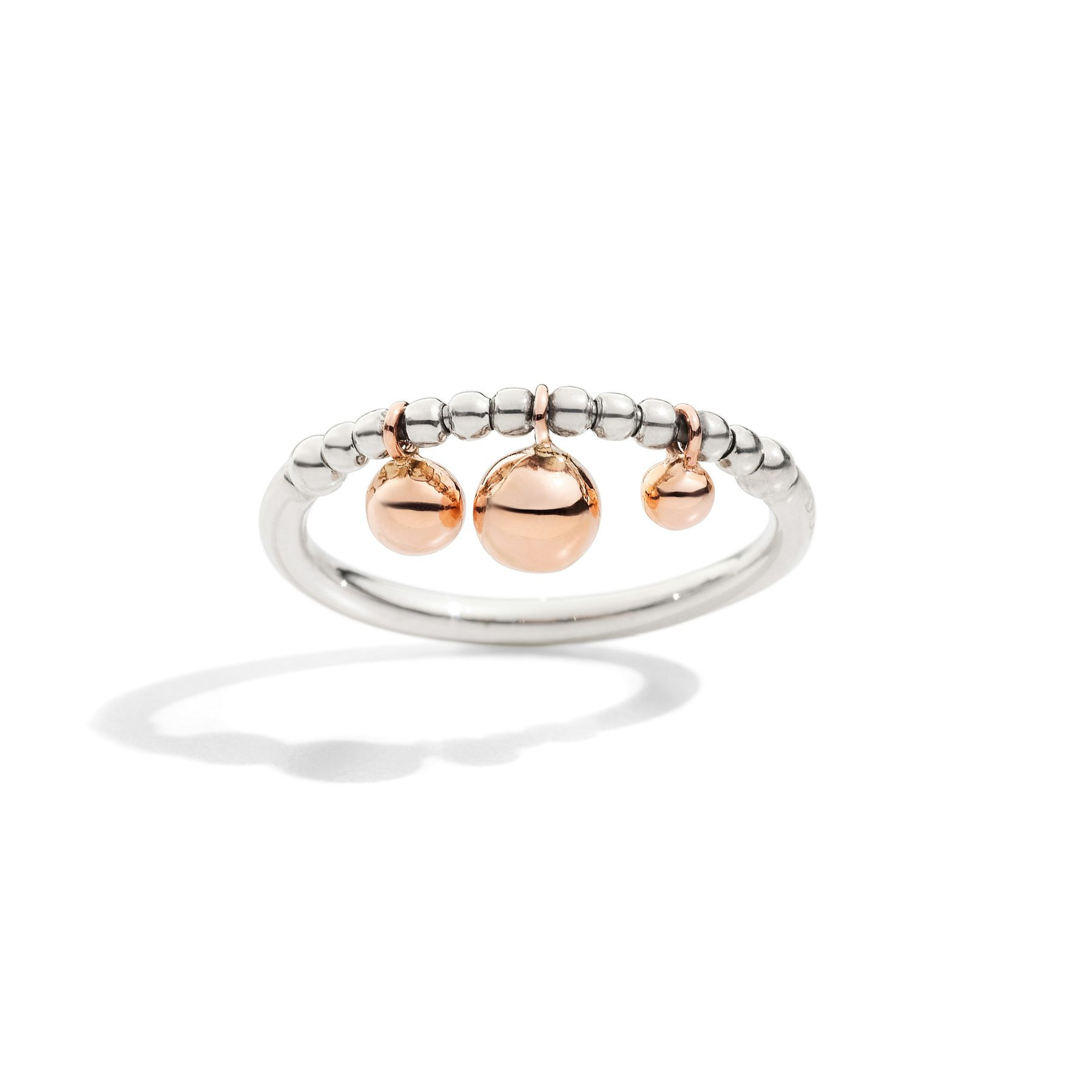 SILVER & ROSE GOLD BOLLICINE RING - 2